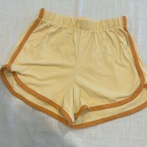 B26058 Ford Shorts Women SZ XS Yellow Pull On Running Fitness Causal Lounge
